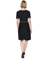 Karl Lagerfeld Paris Women's Rhinestone-Trim Knit Dress