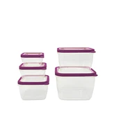 Sedona Kitchen 5-Piece Square Plastic Food Storage Container Set