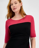 Connected Petite Elbow-Sleeve Sheath Dress