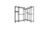 Slickblue Metal Closet Organizer Garment Rack with Portable Clothes Hanger and Home Shelf for Versatile Storage