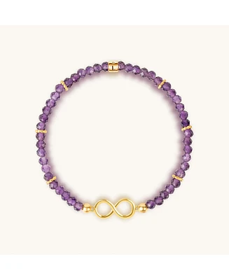 Karma and Luck Eternal Bliss - Amethyst Infinity Charm Bracelet