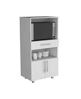 Depot E-Shop Floyd Kitchen Island 35" H, whit 2 doors, 3 shelves