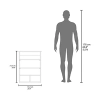 Anamoose Medicine Cabinet with 5 Shelves, 1 Door, and 1 Mirror, White
