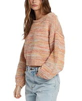 Billabong Juniors' Vivid Sun Cotton Scoop-Neck Long-Sleeve Sweater