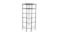 Slickblue 6-Layer Plastic-Coated Polygonal Corner Shelf with 2" Pp Wheels for Space-Saving Storage