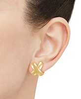 Polished Large Bold X Stud Earrings in 14k Gold-Plated Sterling Silver