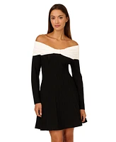 Adrianna by Papell Women's Off-The-Shoulder Fit & Flare Knit Dress