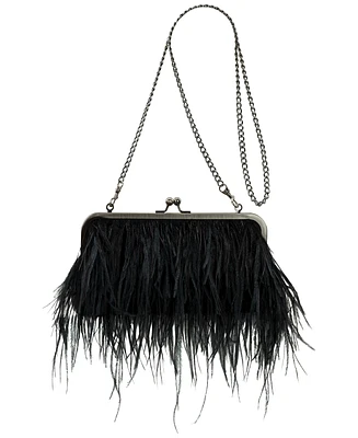 Patricia Nash Potenaz Small Velvet and Feather Kisslock Bag