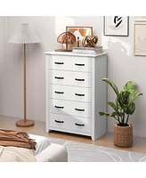 5 Drawer Chest Storage Dresser Tall Cabinet Organizer Bedroom Hallway