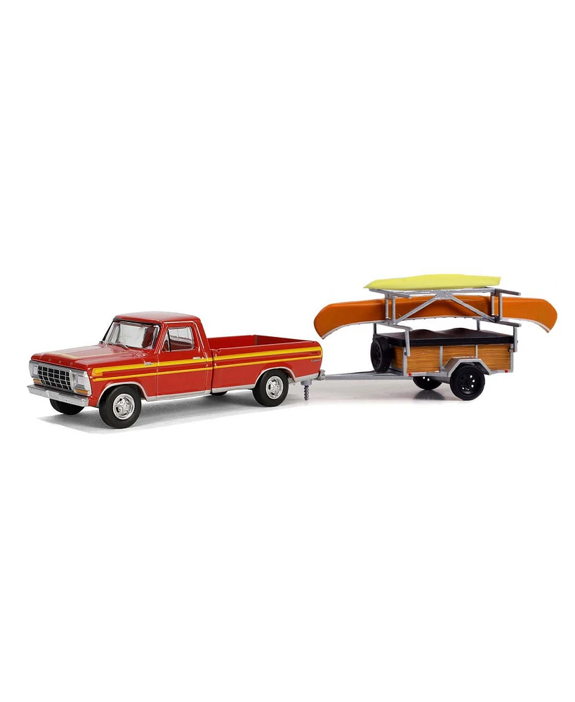 Greenlight Collectibles 1/64 1978 Ford F-150 Ranger Explorer Kayak Canoe Trailer Rack Hitch Tow