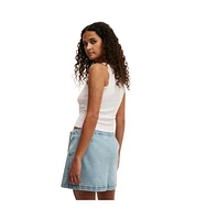 Cotton On Women's Wrapped Denim Mini Skirt