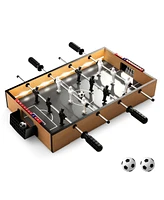 Costway Game Room Size Football Table with Non-slip Handle 2 Footballs Realistic Players