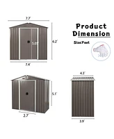 Slickblue 8ft x 4ft Outdoor Metal Storage Shed – Durable Garden Storage Solution