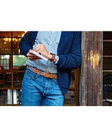 La Matera Men's Paloma Woven Belt Tan