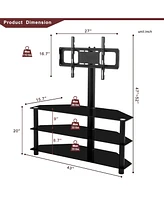 Slickblue Black Multi-function Tv Stand Height Adjustable Bracket Swivel 3-Tier
