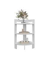 Depot E-Shop Akutan Side Table with 3 Shelves, 3 Legs, White