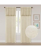 Awesome Home Sparkle Linen Back Tab With Attached Valance Pair Natural 52 Xd796