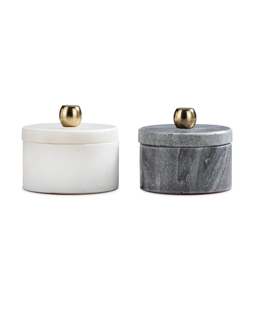 Thirstystone Marble Lidded Salt & Pepper Cellars