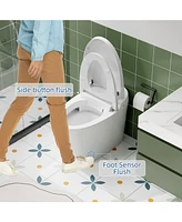 gaomon One Piece Bidet Toilet,Smart Toilet for Bathrooms,Modern Elongated Toilet with Foot Sensor Operation,Led Display, Dual Auto Flush, Heated Bidet