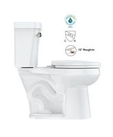 gaomon Two-Piece Toilet with Toilet Seat and Wax Ring, Round Toilets for Bathrooms, 1.28 Siphonic Flush Toilet (Toilet Seat Included)