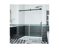 gaomon Shower Door, 44-48" W × 76" H Frameless Sliding Shower Door,Waterproof Glass Shower Door with Stainless Steel Handle and Seal Strip, 5/16"