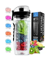 Zulay Kitchen Leakproof Fruit Infuser Water Bottle with Anti-Slip Grip Large, 34 oz