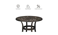 Slickblue 23.6-Inch Phoenix Round Garden Cast Aluminum Table - Bronze