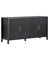 Slickblue Accent Storage Cabinet with Metal Handles - Wooden Sideboard for Hallway, Entryway, and Living Room