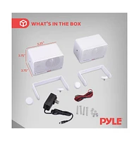 Pyle 3.5'' Indoor/Outdoor Bluetooth Home Speaker System, 3-Way Wall Mountable, 200 Watt