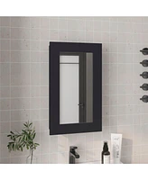 Kiana Medicine Cabinet, 1 Door, 3 Shelves, 25.70" H, Mirror, Black Wengue