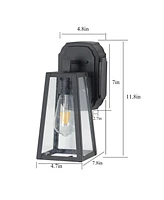 Flynama 1-Light Matte Black Non-Motion Sensing Outdoor Hardwired Wall Sconce Light with Socket, Bulb Not Included