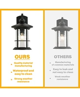 Flynama 1 Waterproof Outdoor Wall Light, Clear Glass Sheet Outdoor Wall Light, Matte Black
