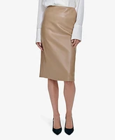 Halston Women's Faux-Leather Pencil Skirt