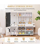 Hongge Pretend Play Kitchen for Kids with Real Sounds and Lights