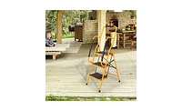 Slickblue 3 Step Ladder Portable Lightweight Step Stool