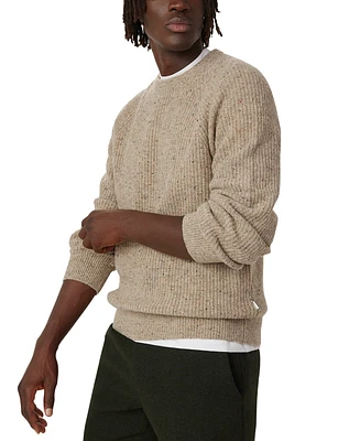 Frank And Oak Men's Relaxed-Fit Ribbed-Knit Donegal Sweater