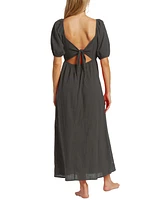 Billabong Juniors' Love Fade Puff-Sleeve Cotton Maxi Dress