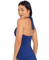 Lauren Ralph Lauren Beach Club Solid Molded Cup Halter Tankini Top