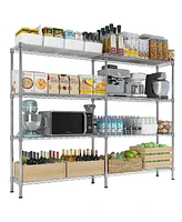 Slickblue 58''W Adjustable Storage Shelves - Heavy Duty Nsf Wire Shelving Unit