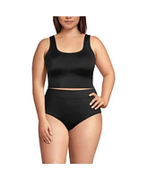 Lands' End Plus Tugless Scoop Neck Midkini Swimsuit Top