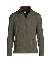 Lands' End Men's Sweater Fleece Quarter Zip Pullover