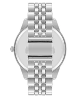 Steve Madden Men's Coin Edge Turquoise and Silver-Tone Alloy Metal Watch, 44mm