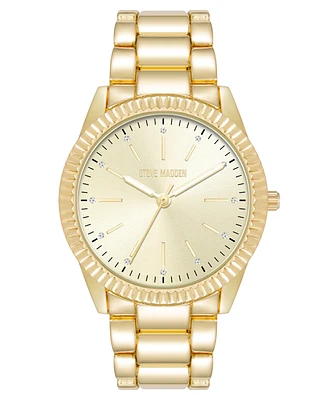 Steve Madden Women's Coin Edge -Tone Alloy Metal Bracelet Watch, 36mm