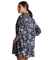 Lauren Ralph Women's Floral-Print Swim Cover-Up Set
