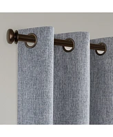 Linen Texture Blackout Grommet Curtains Pair(2 Panels