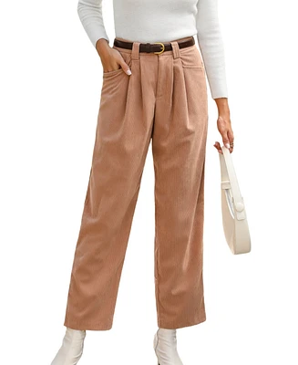 Cupshe Women's Coffee Brown Tapered Leg Pants