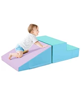 Costway Step and Slide Climber for Infants Toddlers Baby Soft Foam Structure Blocks