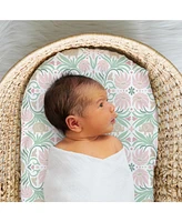 The Peanutshell Botanical Elephant Bassinet Sheets for Newborn Baby Girl, 4 Pack Set