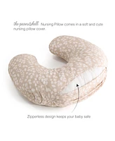 The Peanutshell Nursing Pillow for Breastfeeding, Breast Feeding Pillows for Babies, New Baby Essentials, Beige Botanical