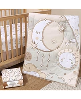 The Peanutshell Crib Bedding Set for Baby Girls, Starry Skies, 5 Pieces